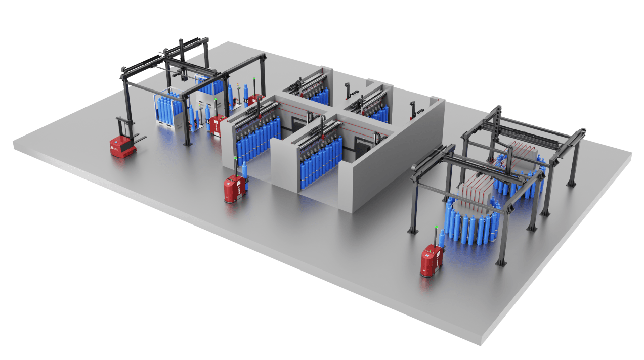 钢瓶自动装配和配送